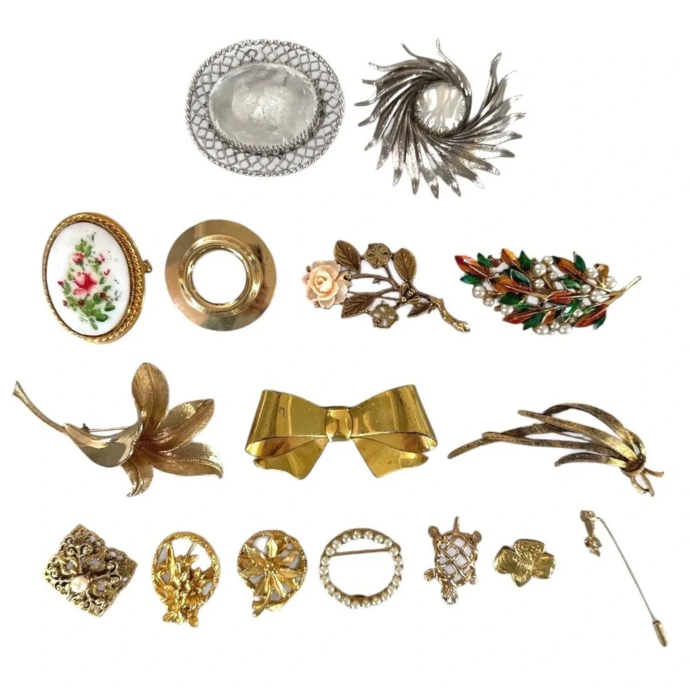 Vintage Brooch Lot 15pc